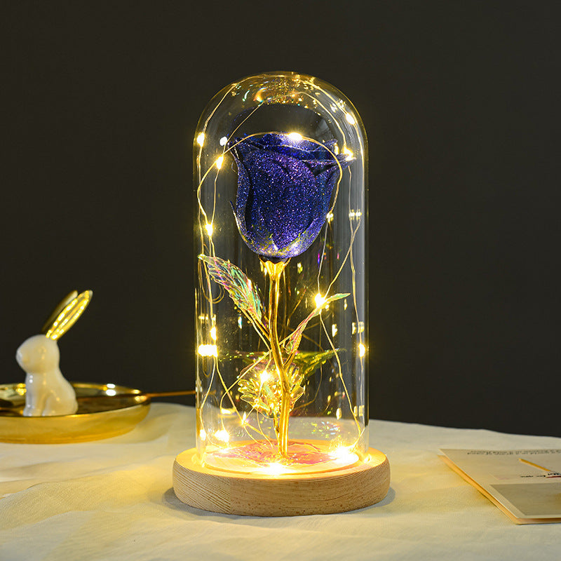 LED Rose Flower Glass Dome - Eternal Flower Valentine Gift