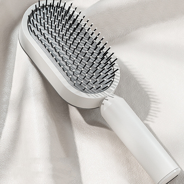Self-Cleaning Hair Brush for Women – One-Key Cleaning & Scalp Massage