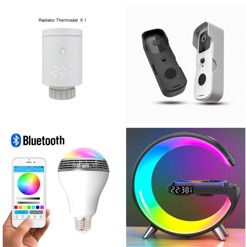 Intelligent G-Shaped LED Lamp – Bluetooth Speaker & Wireless Charger
