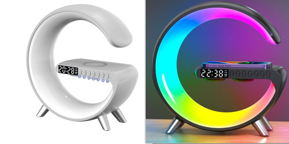 Intelligent G-Shaped LED Lamp – Bluetooth Speaker & Wireless Charger