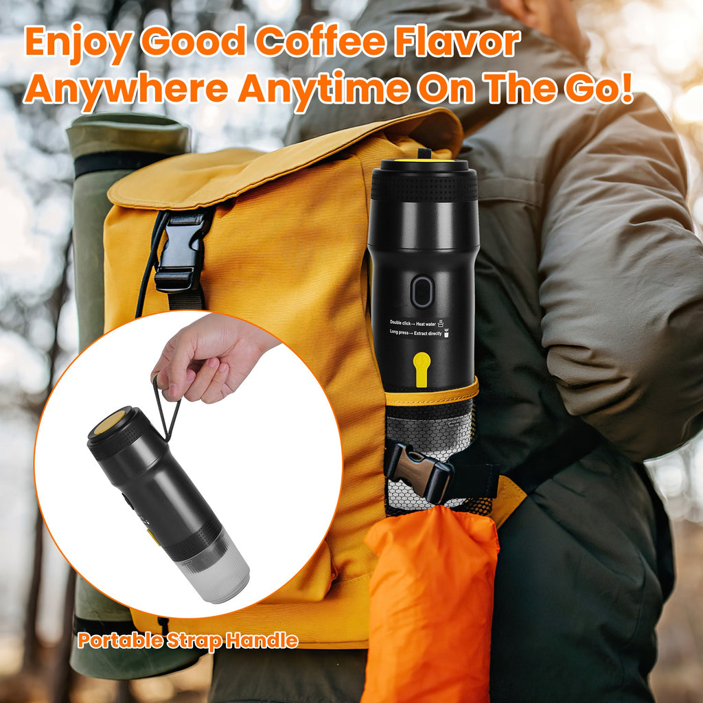 Portable Electric Espresso Machine – Cordless Self-Heating Coffee Maker