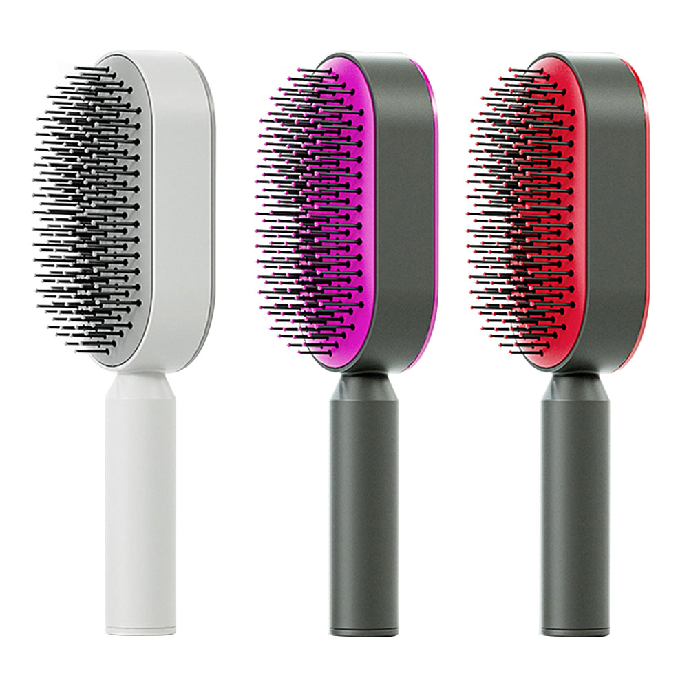 Self-Cleaning Hair Brush for Women – One-Key Cleaning & Scalp Massage
