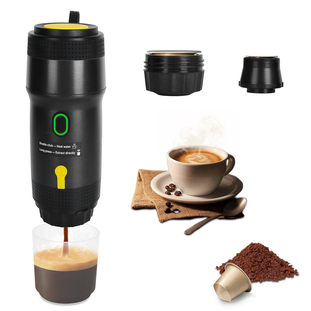 Portable Electric Espresso Machine – Cordless Self-Heating Coffee Maker