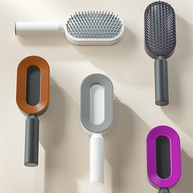 Self-Cleaning Hair Brush for Women – One-Key Cleaning & Scalp Massage