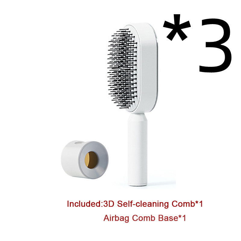 Self-Cleaning Hair Brush for Women – One-Key Cleaning & Scalp Massage