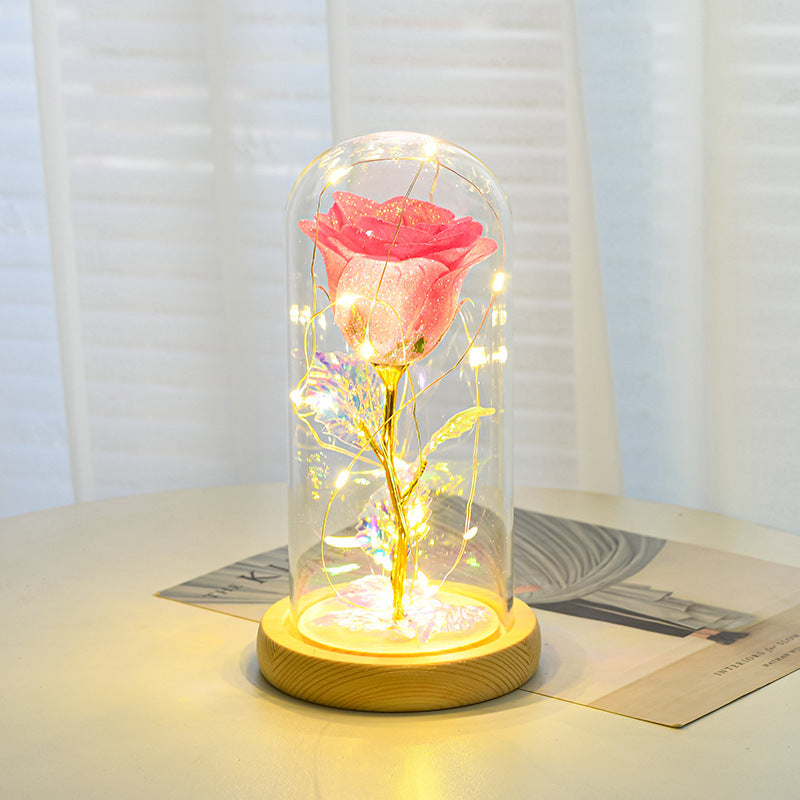 LED Rose Flower Glass Dome - Eternal Flower Valentine Gift
