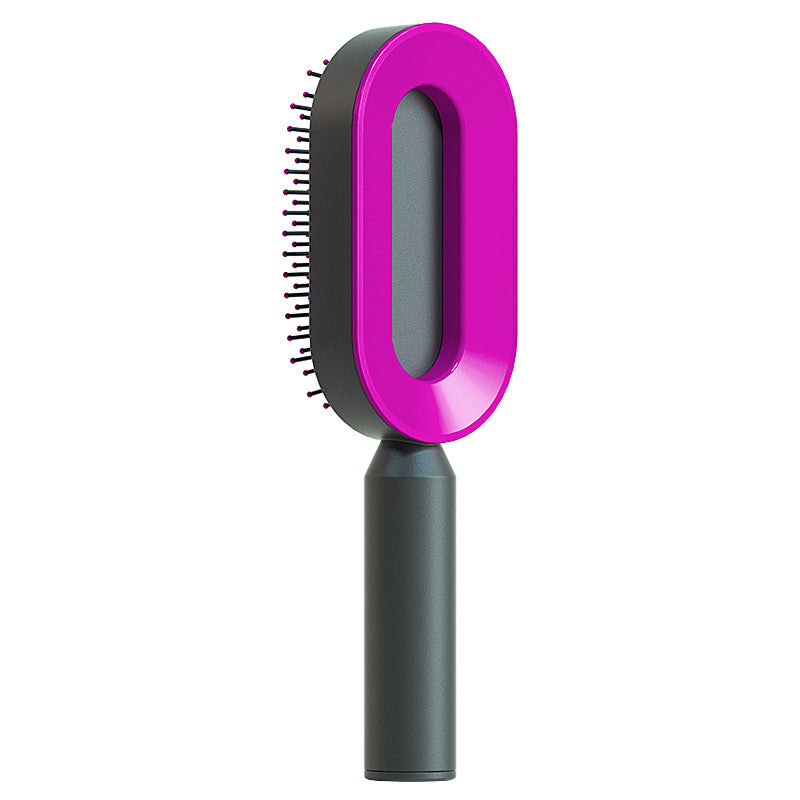 Self-Cleaning Hair Brush for Women – One-Key Cleaning & Scalp Massage